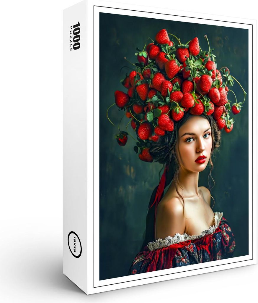 raxxa Premium-Puzzle "Strawberry Crown Baroque Lady", 1000 Teile