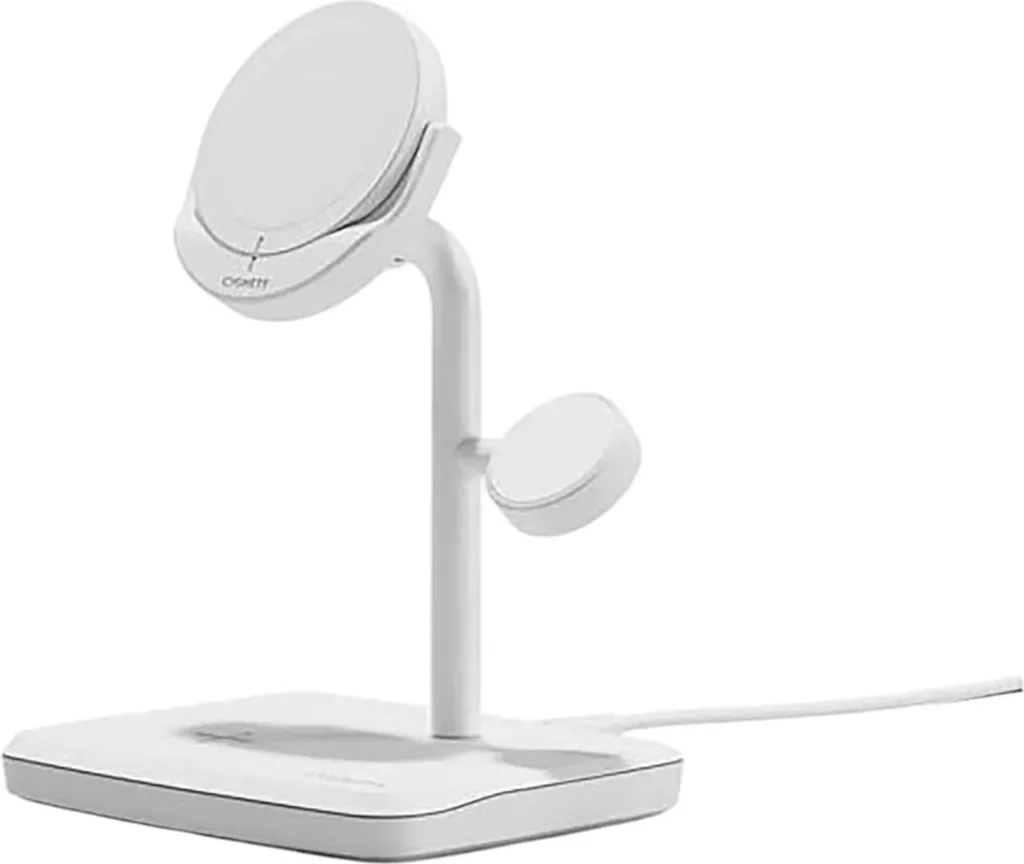Station de Charge Induction 3-en-1 Cygnett 15W Blanc Multi-Appareil