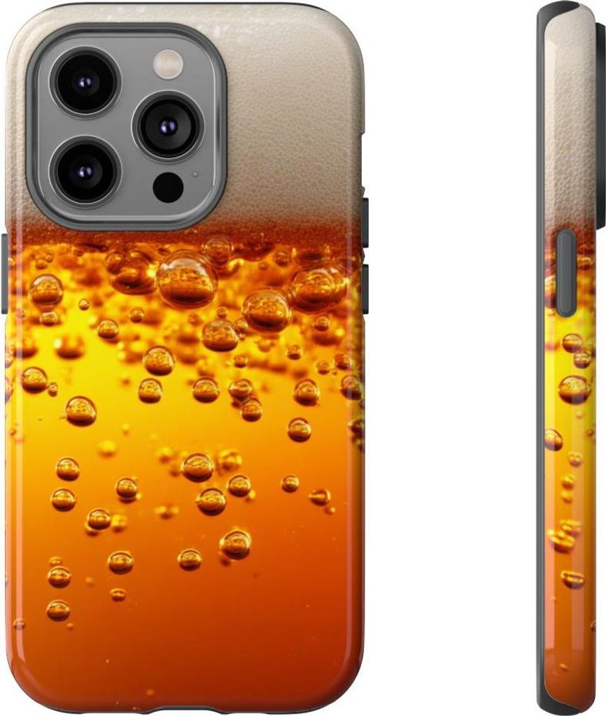 Bernsteinfarbene Bierblasen in Nahaufnahme – Hülle Kompatibel mit iPhone 14 Pro