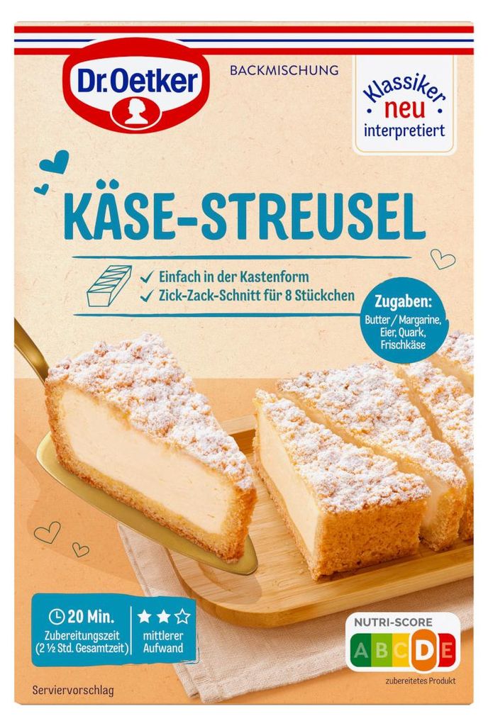 Dr. Oetker Käse-Streusel Backmischung buttrig-knusprig Produktbild 