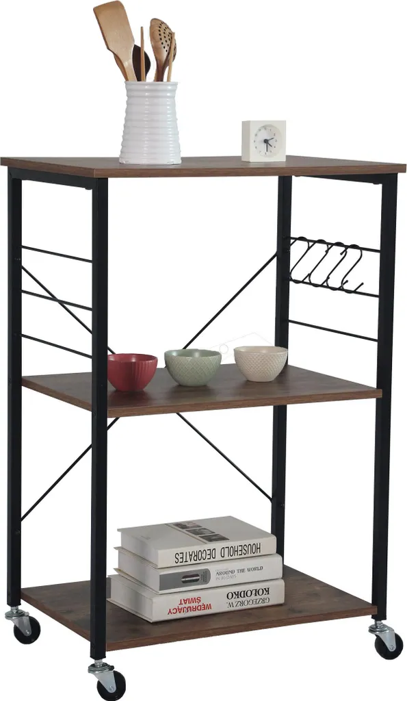 Relaxdays Carrello Industriale 3 Ripiani - Carrello Officina Robusto Acciaio