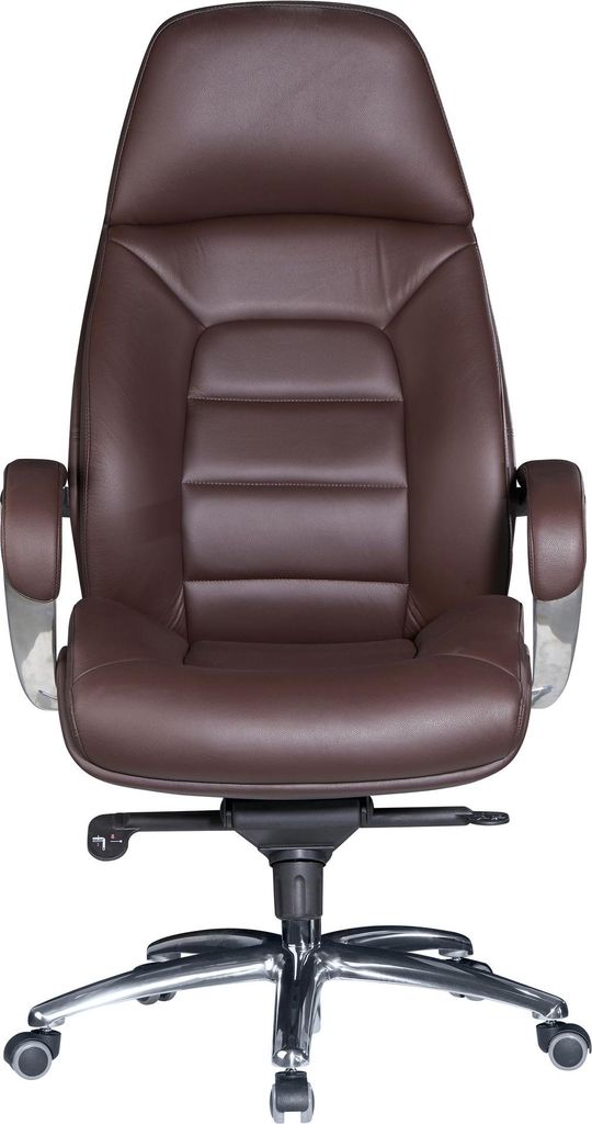 AMSTYLE Designer Bürostuhl Bezug Echtleder Braun Produktbild 