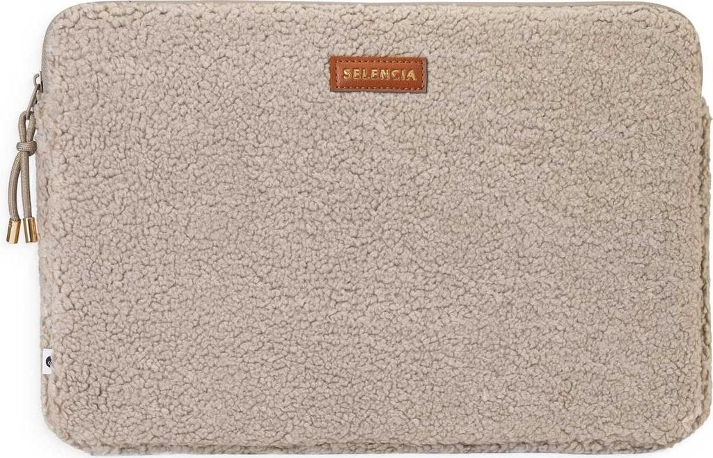 Selencia Teddy Laptophoes 15-16 inch - Laptopsleeve - Sand Productafbeelding 