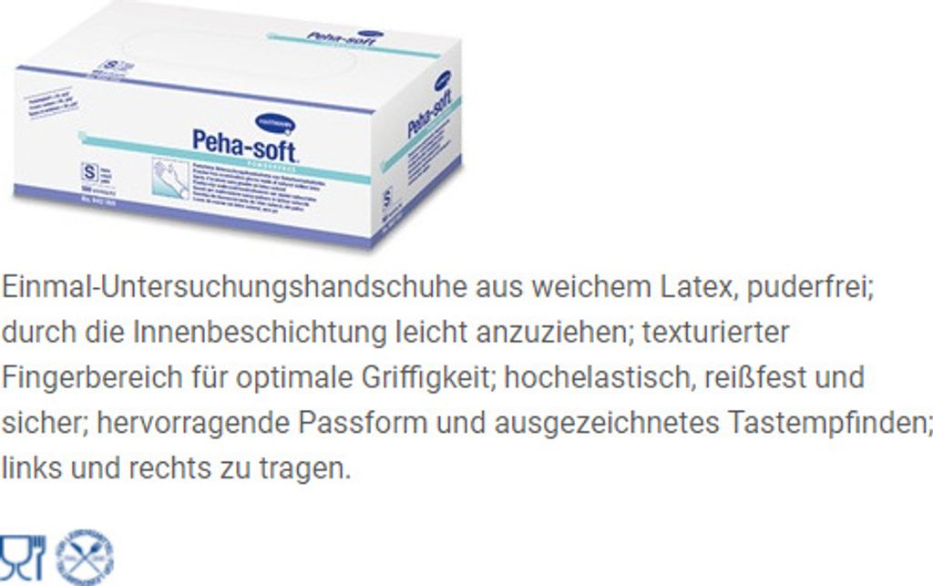 Peha-soft® powderfree Latexhandschuh Größe M 100 Stück Produktbild 8