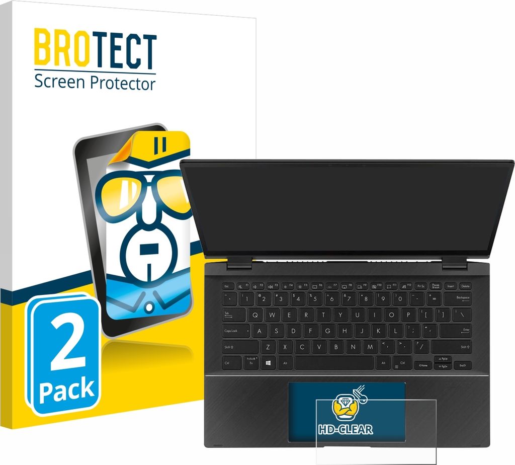 2x Für ASUS ZenBook Flip 14 UX463FA (Touch Trackpad) Schutzfolie BROTECT Displayschutz Display Schutz Folie Klar Transparent