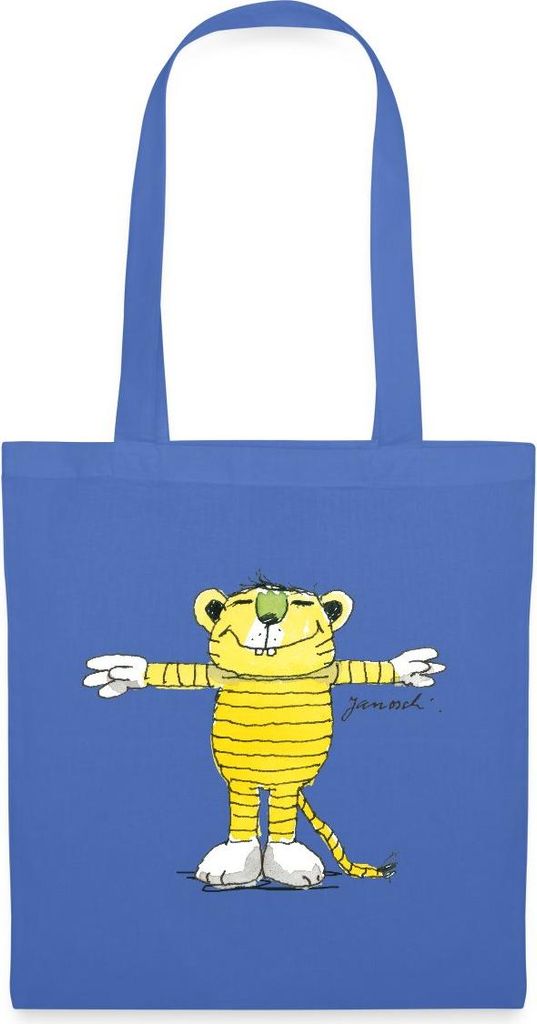 Spreadshirt Janosch Tiger Pose Stoffbeutel, One size, Hellblau