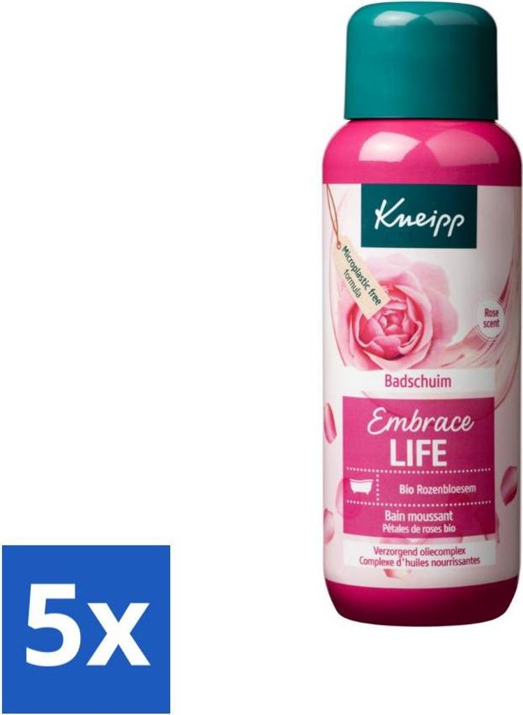 Kneipp - Badeschaum - Umarme das Leben - Anti-Aging Pflege - 400 ml - Vorteilspack - 5 Stücke