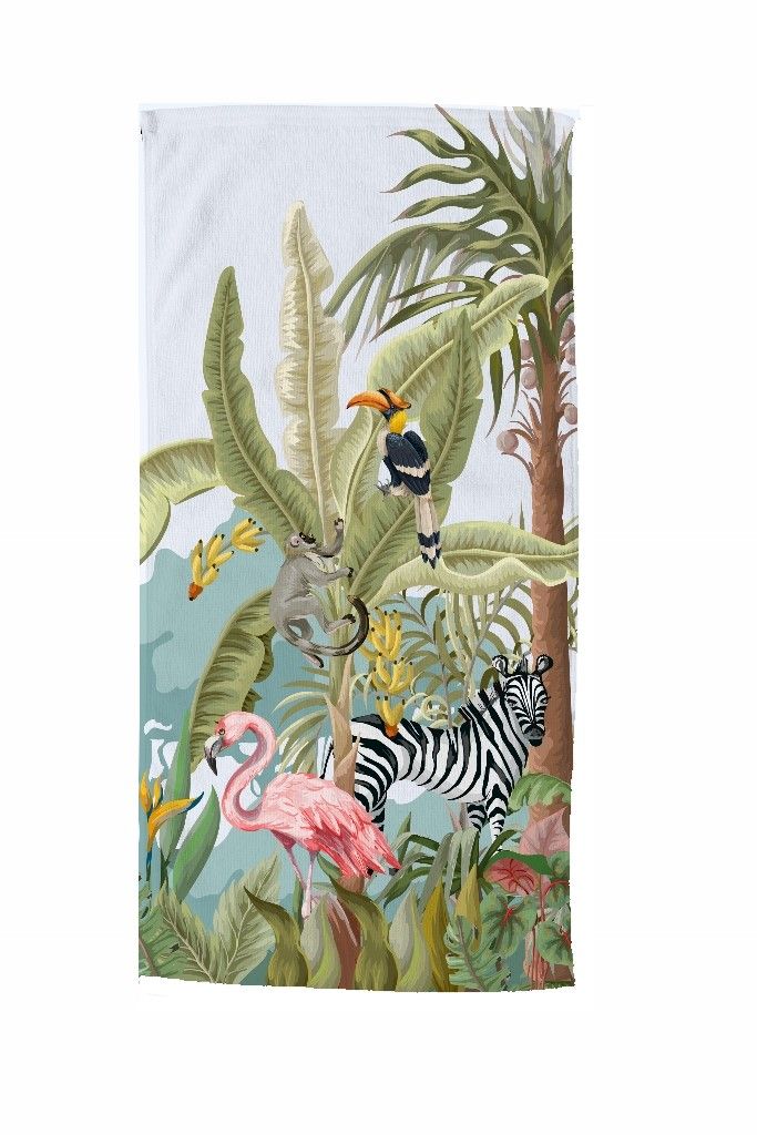 Beach towel Good Morning 75x150 cm - jungle animals