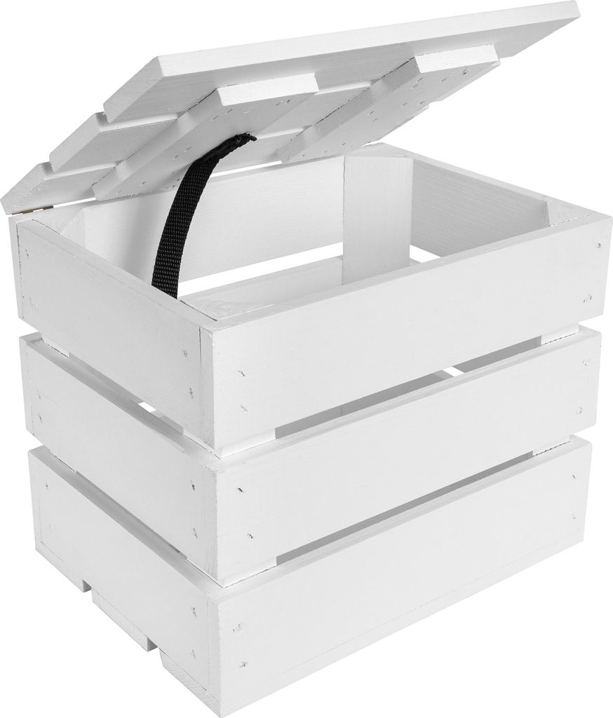 Creative Deco Grande Boite Rangement en Bois Blanc 27,5 x Image du produit 