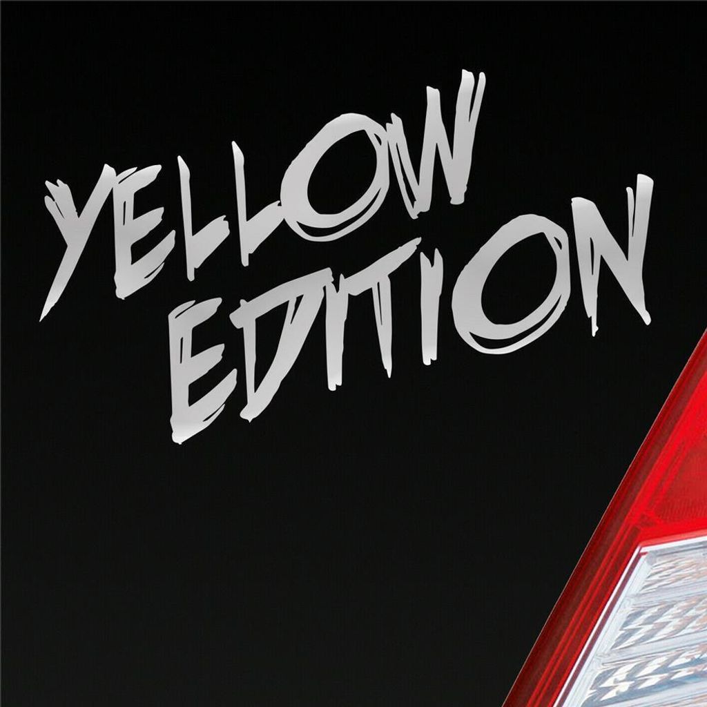 Auto Aufkleber Yellow Edition Auto Car Tuning 15x7 cm Silber Sticker Heckscheibenaufkleber