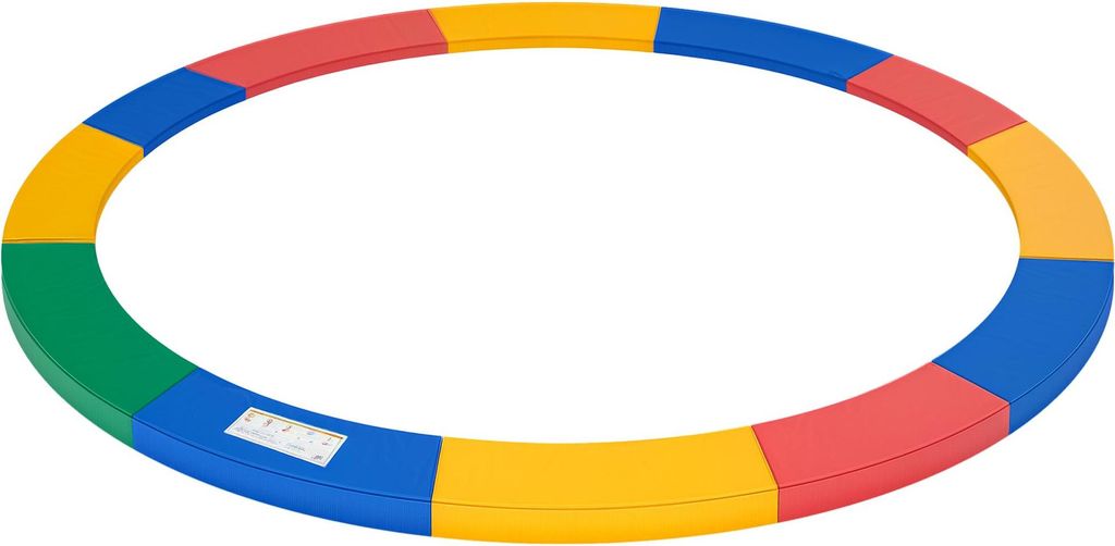 Reißfeste UV-resistente Trampolin-Randabdeckung Ø366cm, wasserabweisend, rot-gelb-blau, Sicherheitsnetz-Zubehör für Gartentrampoline