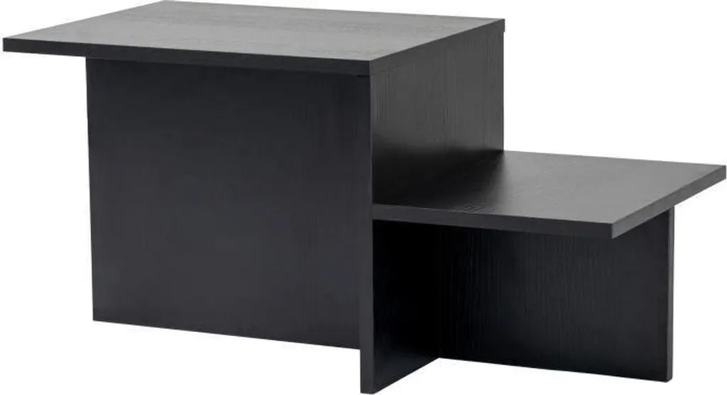 Tavolino Harmony, rettangolare, nero, 80 x 40 x 40 cm, pannello truciolare con rivestimento in melamina