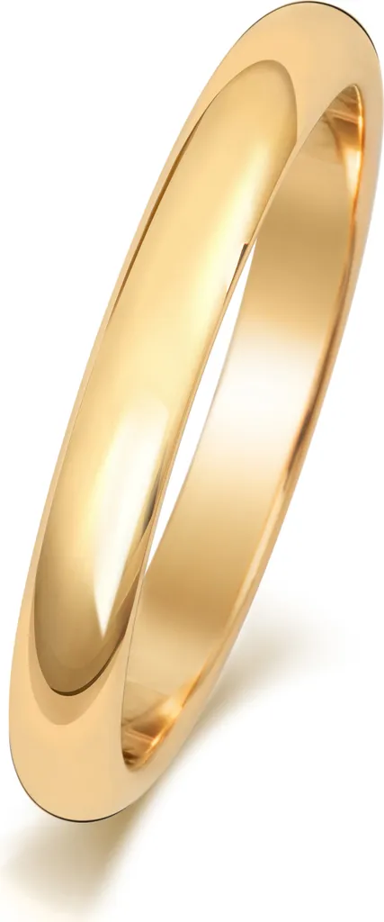 Alliance en Or 18 Carats 750 Jaune 3mm Forme D - WJS1504918KY Taille 48
