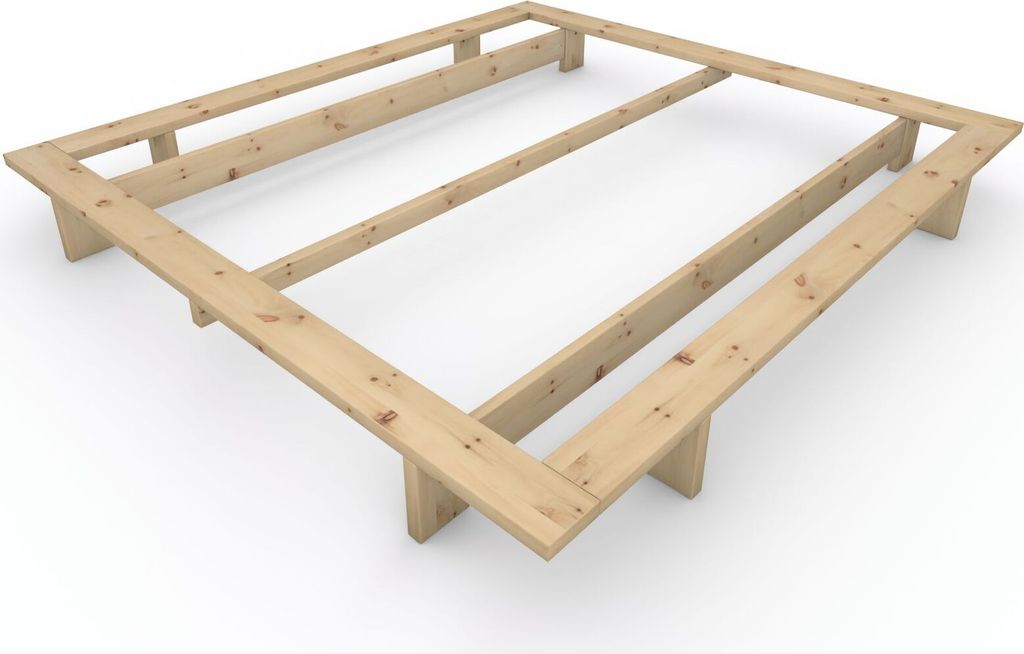 Massivholzbett im japanischen Stil "Komorebi" 200x220 Zirbe