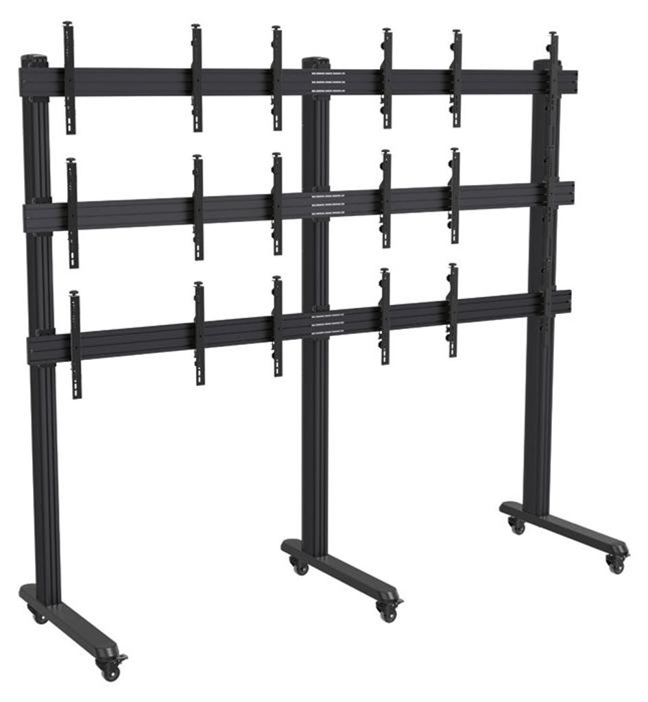 Hagor HA-VWT - Videowall-Trolley 3x3 - 46-55" |max. VESA 800x400 | Traglast 360 kg