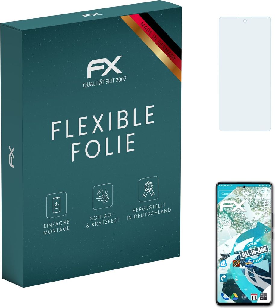atFoliX FX-ActiFleX 3x Schutzfolie kompatibel mit Vivo X80 Pro Folie