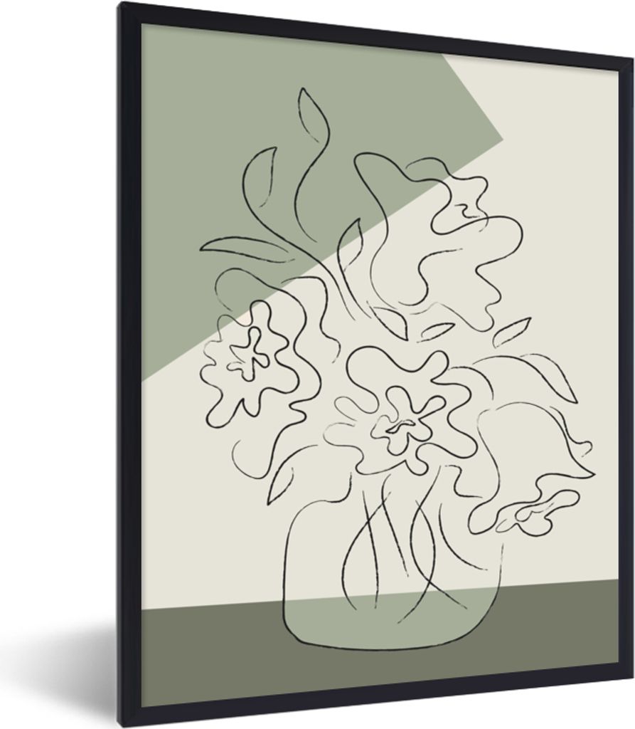 MuchoWow® Gerahmtes Poster Blumen - Blumentopf - Grünzeug - Produktbild 
