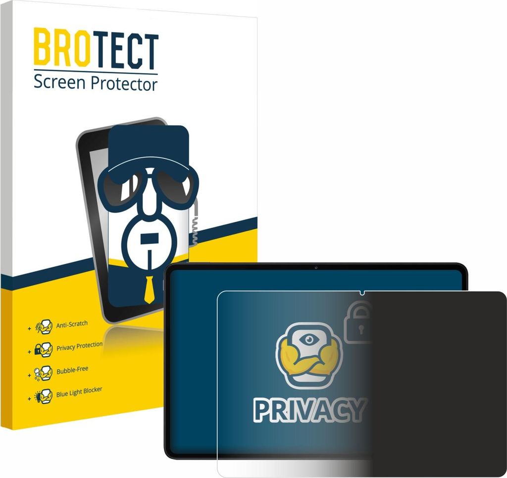 BROTECT Sichtschutzfolie für Xiaomi Redmi Pad 2 Pro (im Querformat) Anti-Spy Privacy Sichtschutz Blickschutz Folie Blaulicht-Schutz
