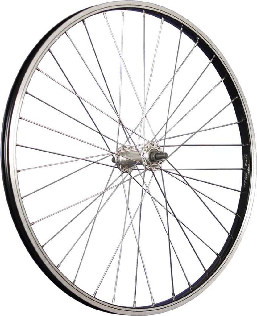 24 Zoll Vorderrad Büchel Aluminiumfelge Vollachse - schwarz/silber