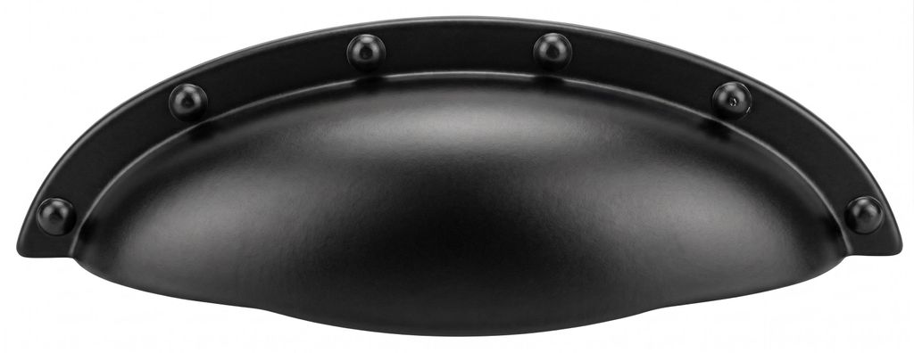 Möbelgriff Muschelgriff Schwarz Matt - Modell C192 P61 - Produktbild 