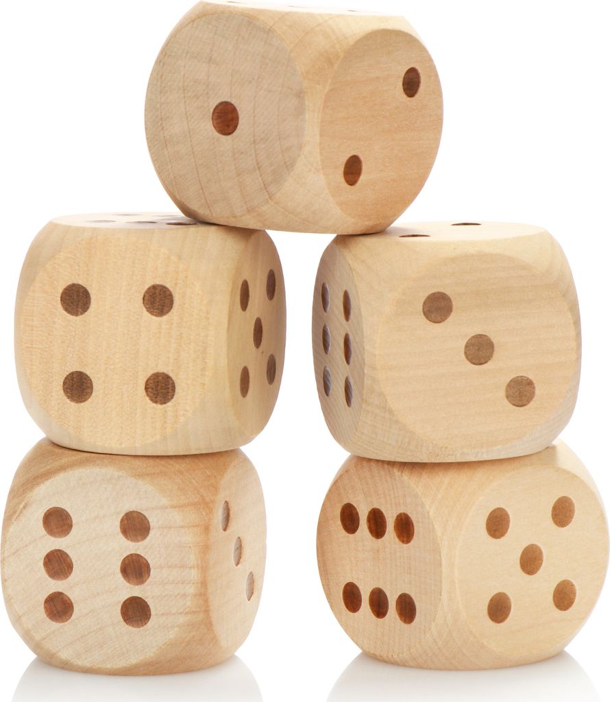 com-four® 5x Würfel XL - Würfel aus Holz 5 x 5 cm - Große Produktbild 