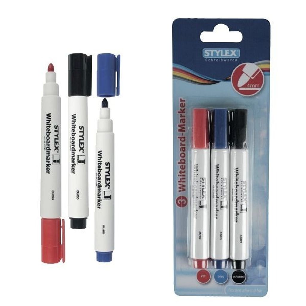 Stylex 32785, 3 Stück(e), Schwarz, Blau, Rot, Rundspitze, Produktbild 