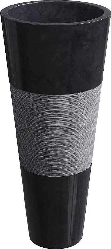 Stehendes Waschbecken aus Marmor - Schwarz - B 40 x L 40 x H 90 cm - PULOA