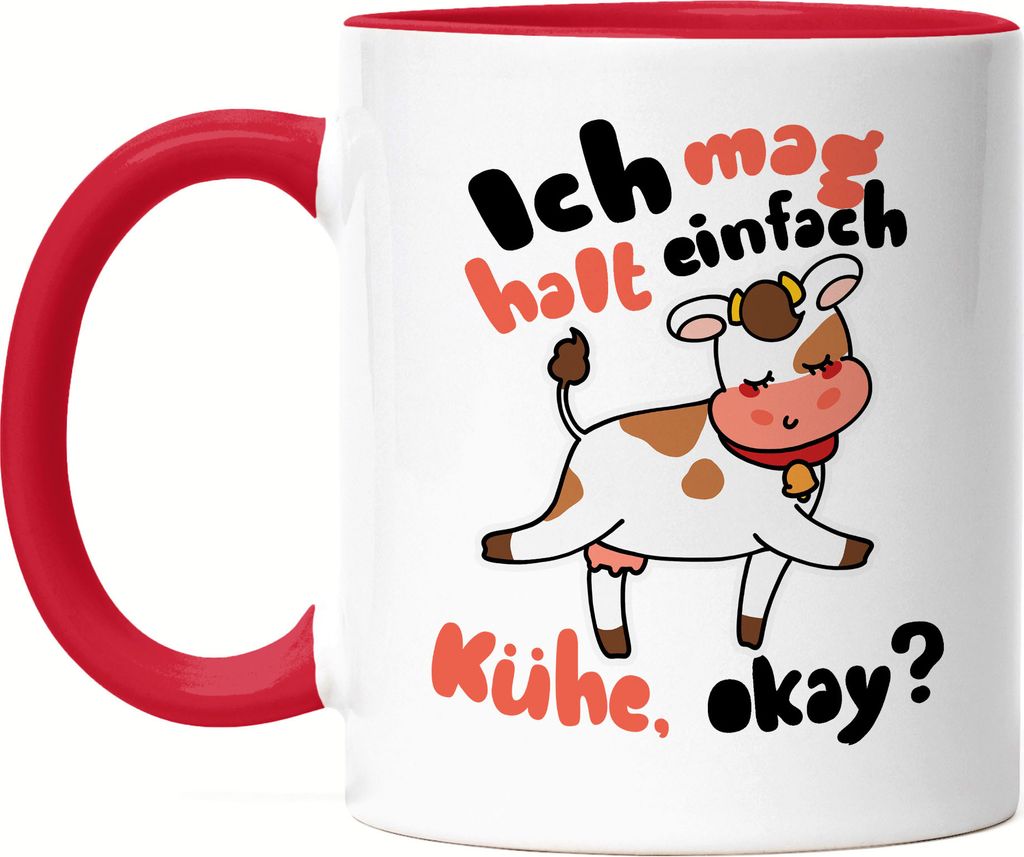 Ich Mag Kühe Tasse Rot Kuh-Fans Kuh-Liebhaber Milchkuh Landwirt Geschenkidee