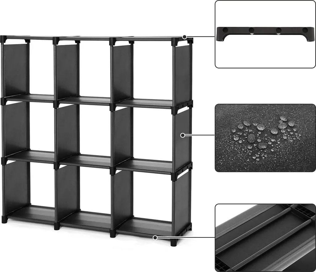 Solution de rangement pour le salon avec 9 compartiments ouverts pliables - 4