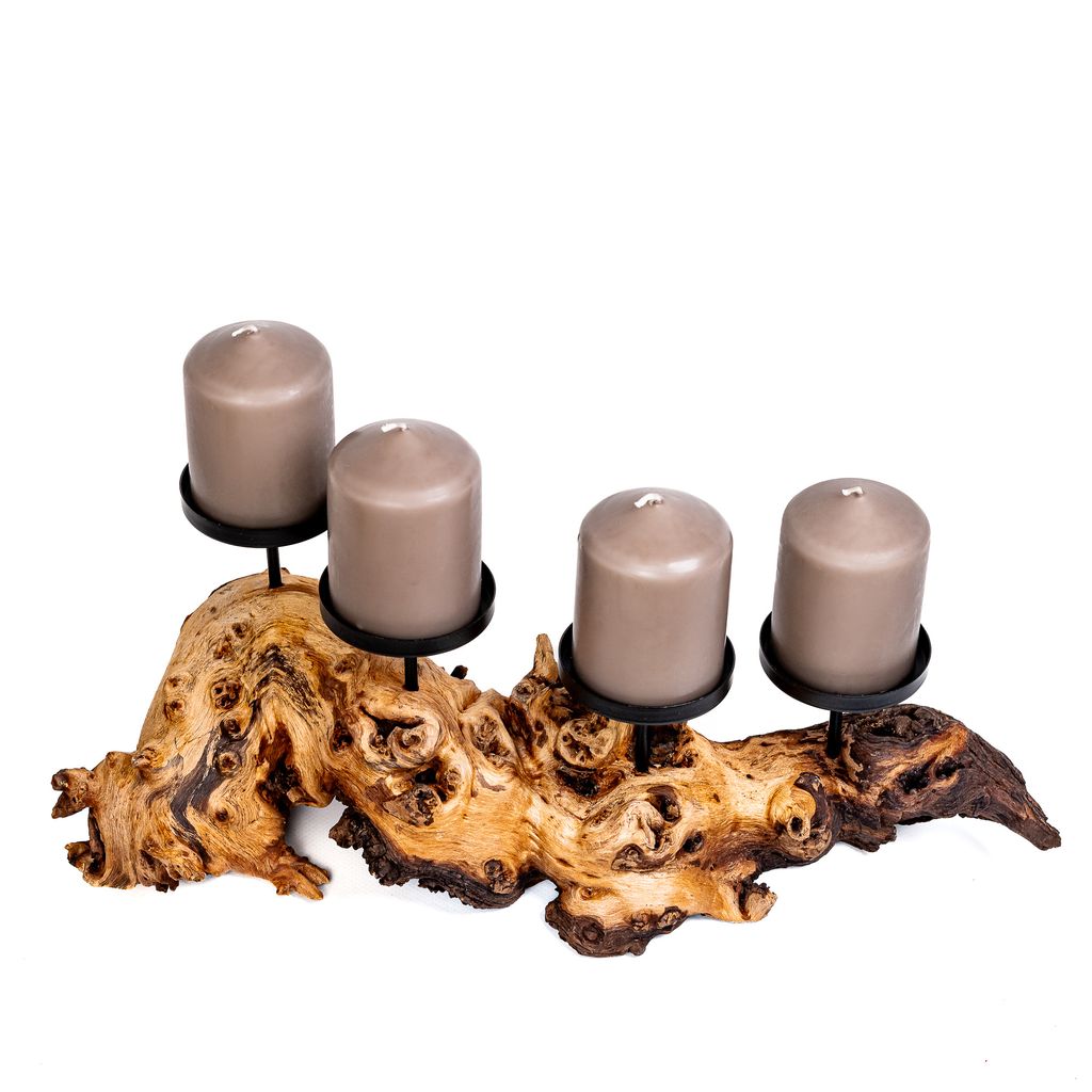 🕯️ Echtholzwurzel Kerzenständer - Kerzenhalter auf einer Produktbild 8