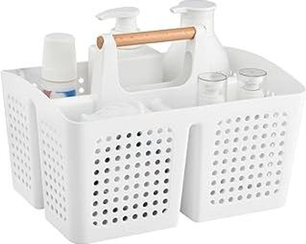 VITEVER Portable Dusche Caddy Korb mit Fächern, Kunststoff geteilt Reinigung Caddy Organizer Storage Tote mit Griff für Bad, Hochschule, Schlafsa...