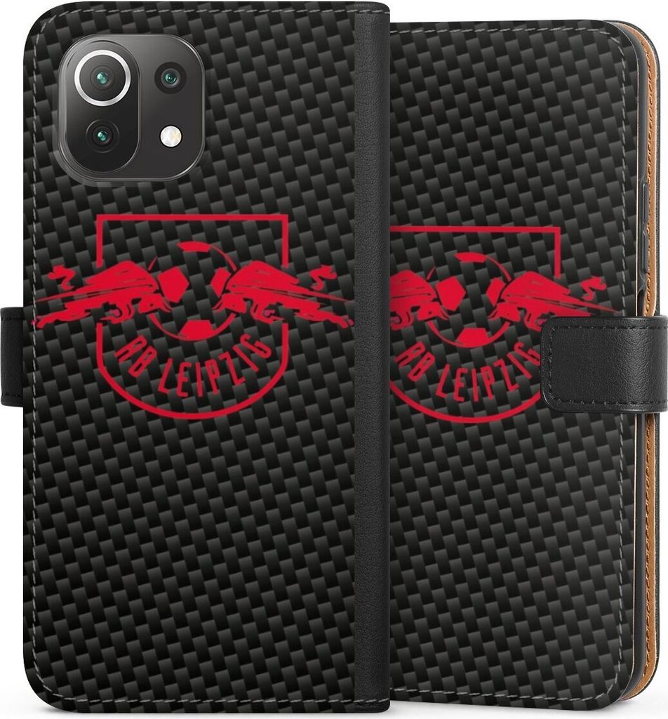 DeinDesign Klapphülle für Xiaomi Mi 11 Lite 5G Handytasche Lederhülle Tasche Carbon Offizielles Lizenzprodukt RB Leipzig