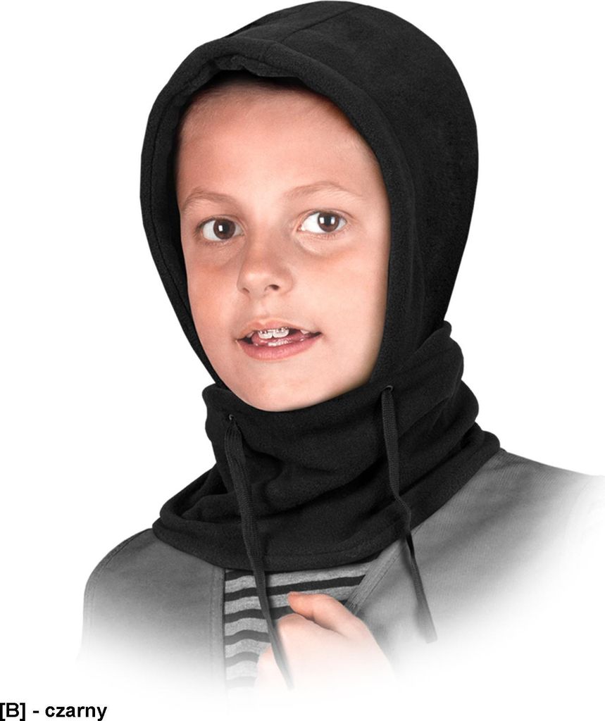 Warme Kinder Schlupfmütze Schwarz Produktbild 