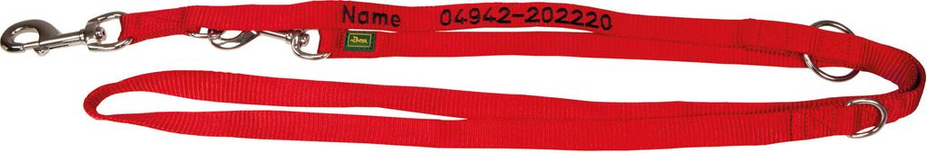 Hundeleine bestickt mit Hundenamen rot 2 m x 25 mm incl. Produktbild 