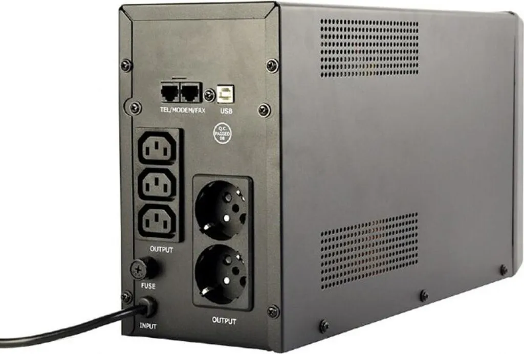 Alimentation sans interruption 2000 VA Gembird avec USB et LCD Noir