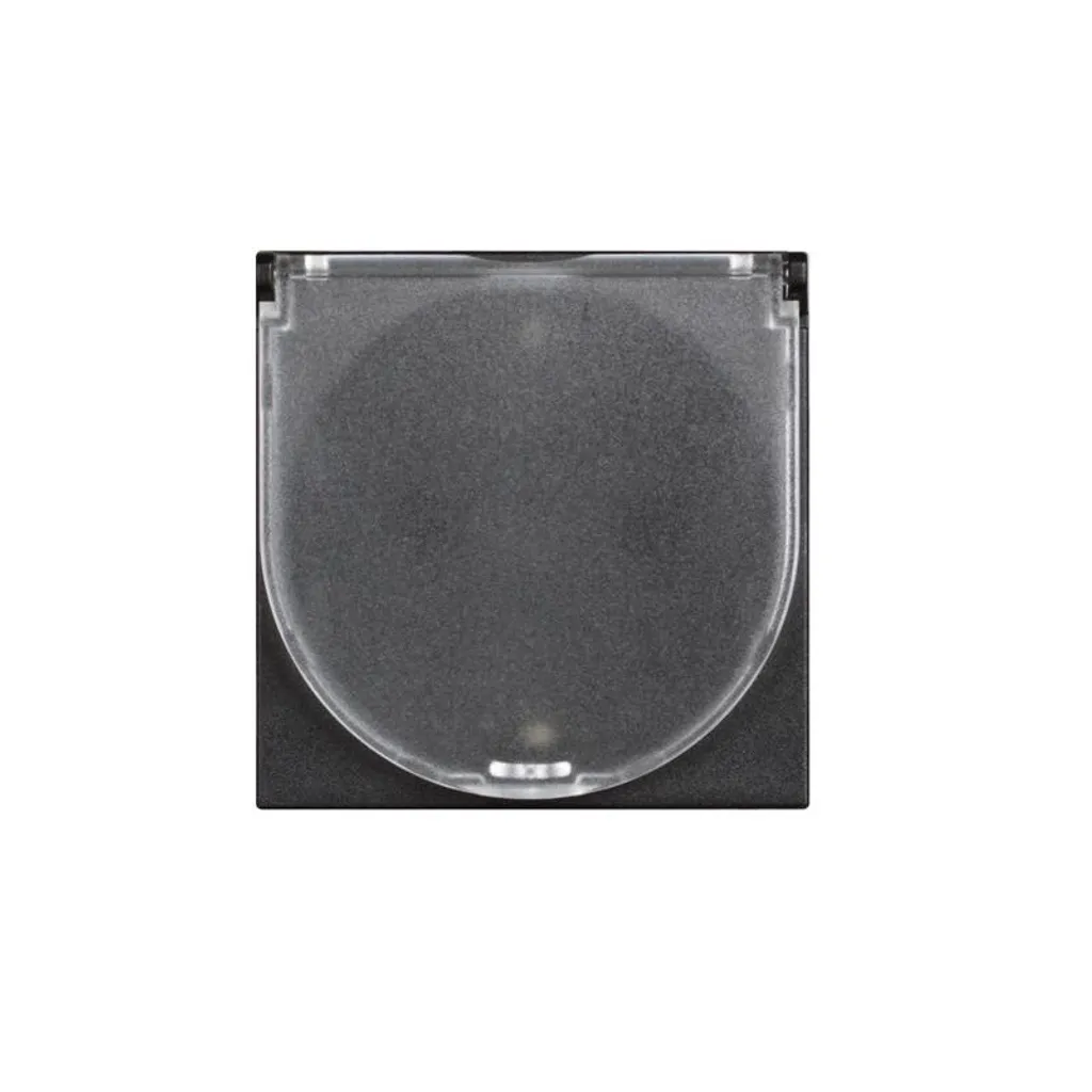 Presa schuko da incasso IP44 vite con coperchio nero
