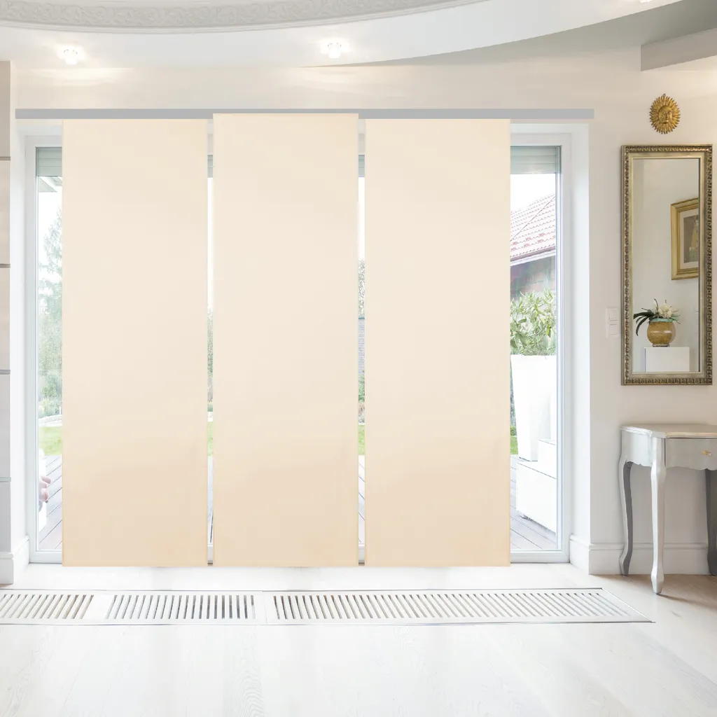 Tenda a pannelli con nastro in velcro, carrello porta pannelli e cursore, (LxL) 60x245 cm in beige, tenda scorrevole opaca con velcro in molti colori