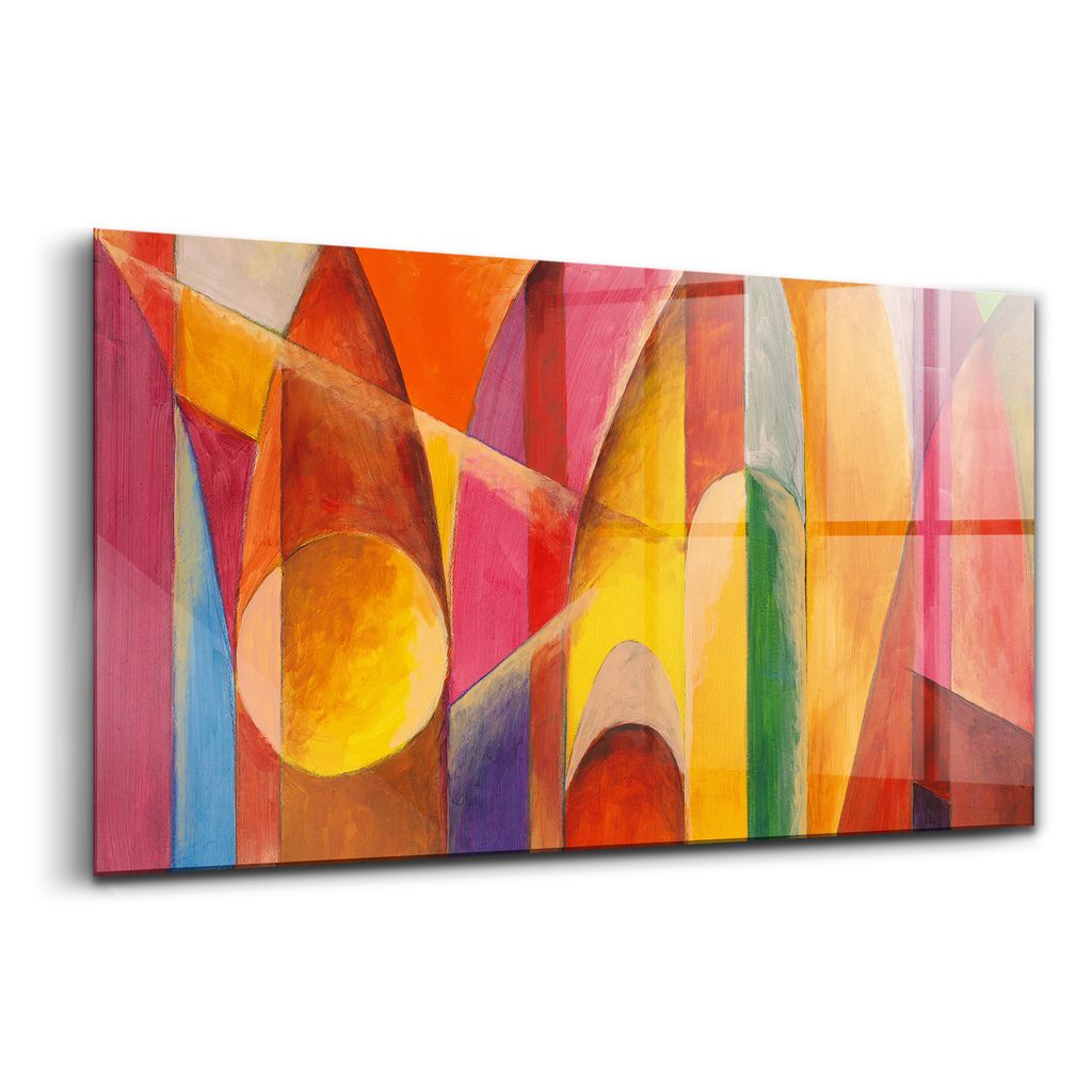Glasmalerei - dekorative Malerei - moderne Malerei - 100x50 - Abstraktion Kunst Dekoration
