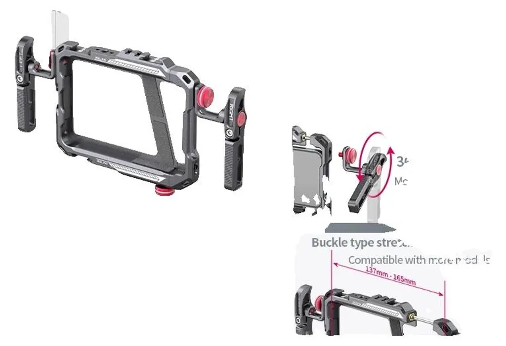 Cage Lino angle réglable et double poignée pour smartphone universel