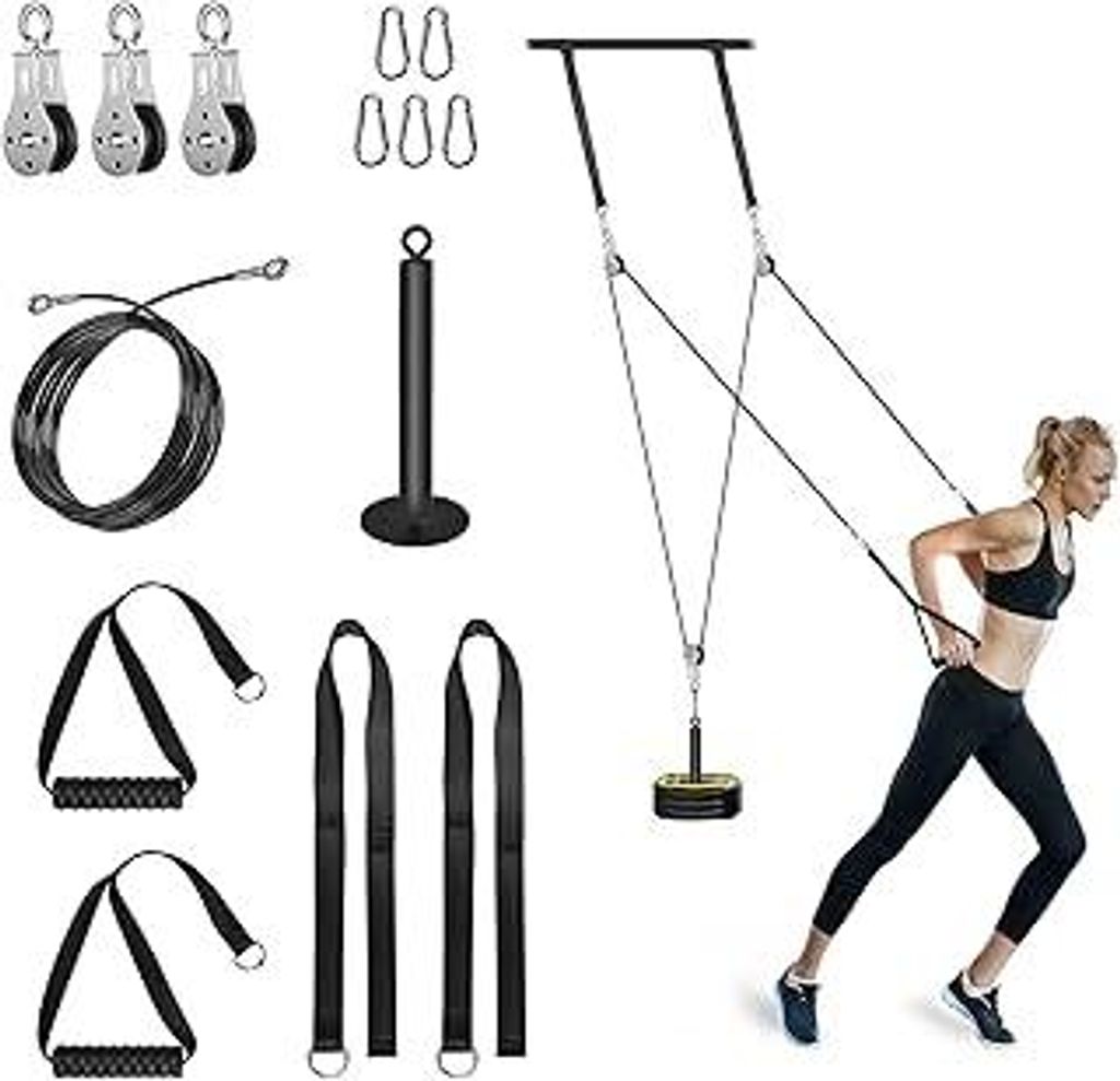 Kabelzug Fitness Kabel Latzug Fitness Bizeps Rücken Trainingsgerät Kabelzug Pulley System Latzug-Maschine Arm Krafttraining Home Gym Workout Equi...