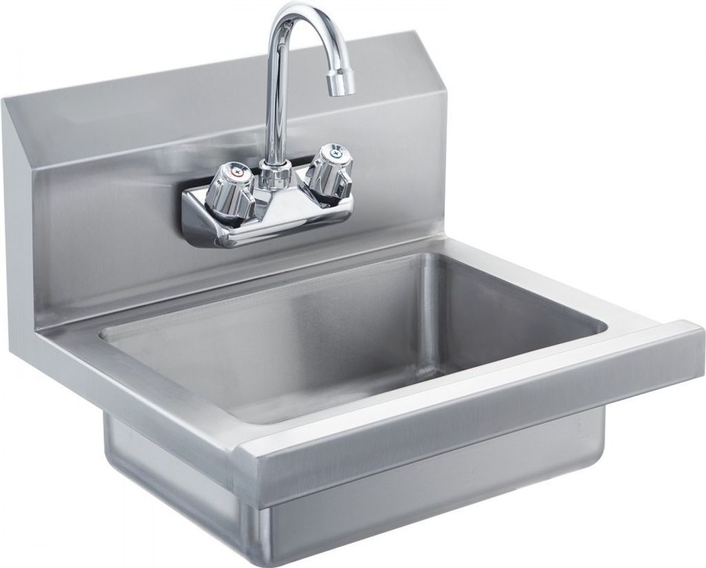 Kommerzielles Handwaschbecken - Wasserhahn, Edelstahl - Kleines, Wandmontage - Ideal für Restaurant, Küche, Bar, Garage, Haus