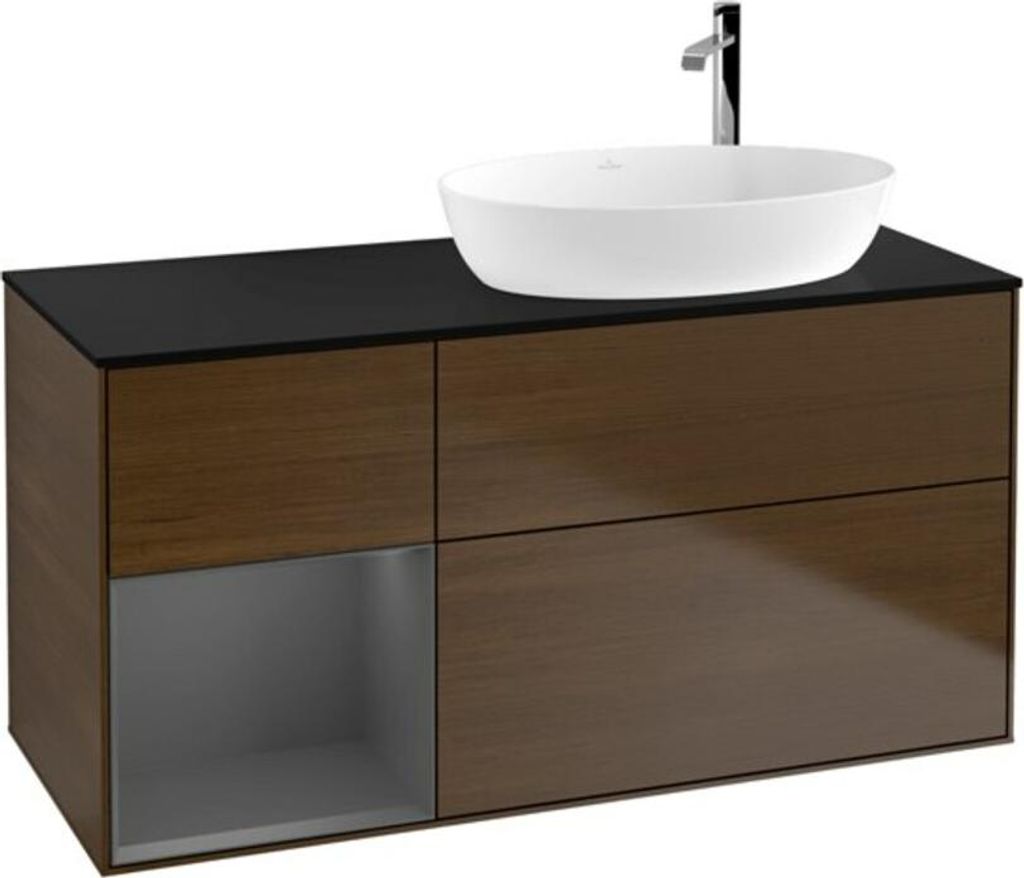 V&B Waschtischunterschrank Wandbeleuchtung Finion 120cm, Pl b m, Rg A m Lac, wal ven