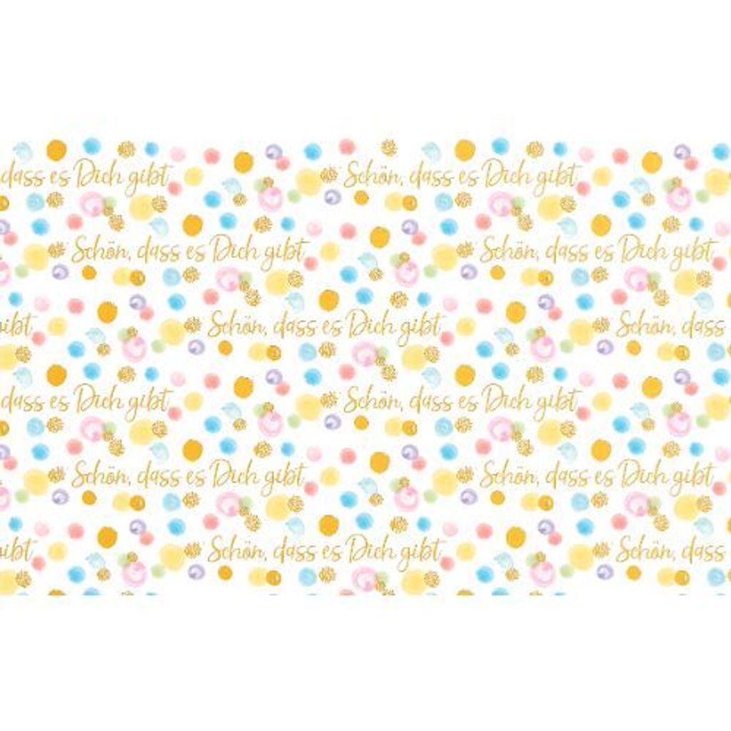 Geschenkpapier mit Metallicdruck - Röllchen - 70x150 cm