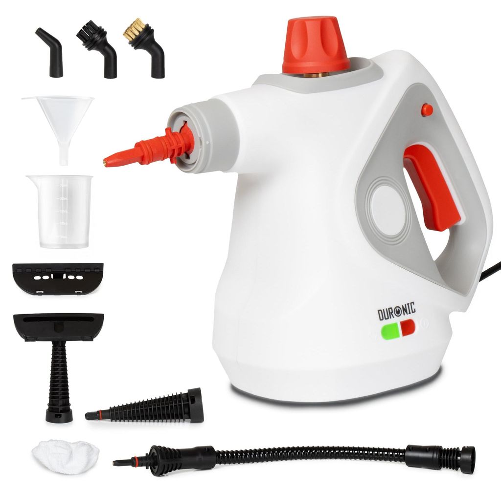 Duronic SC32 WE Dampfreiniger, Polster und Teppichreiniger Gerät, 1500 Watt Polsterreiniger, Handdampfreiniger mit 3 m Kabel, Handgerät mit 350 ml