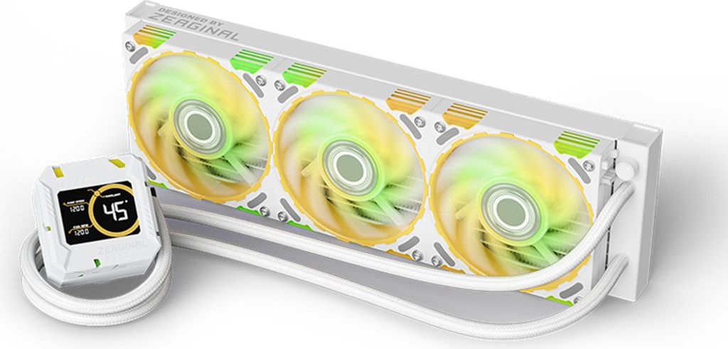 Yeston Zeus GE Liquid Freezer CPU-Kuehler fuer den Desktop, 360 mm mit LCD-Monitorbildschirm, Luefter mit intelligenter Temperaturregelung, optimie...