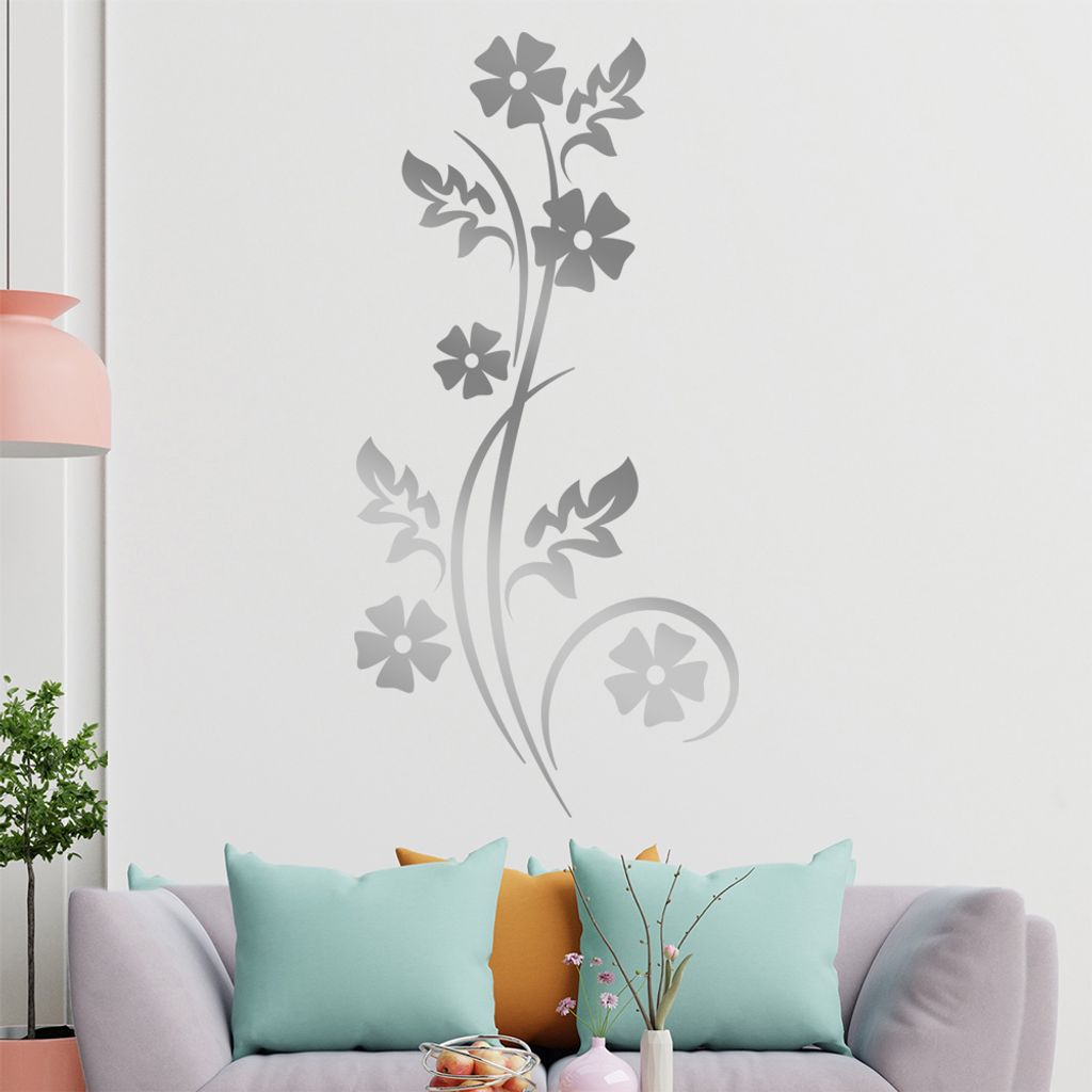 Kleine Blüten - Blätter Wandtattoo in 6 Größen - Wandaufkleber Wall Sticker - Dekoration, Küche, Wohnzimmer, Schlafzimmer, Badezimmer