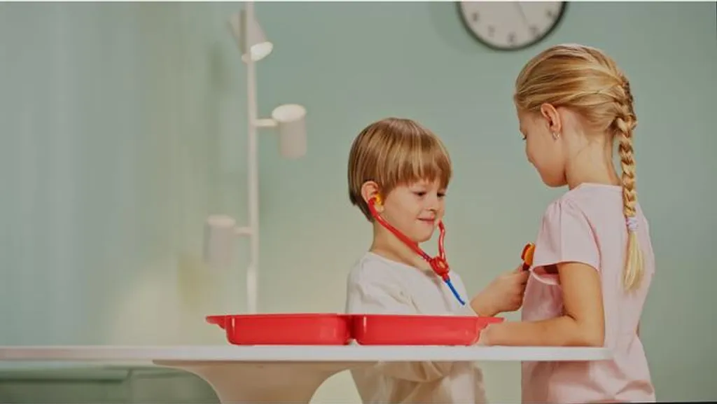 Mallette médicale enfant rouge et grise 12 pièces avec stéthoscope pro - 13