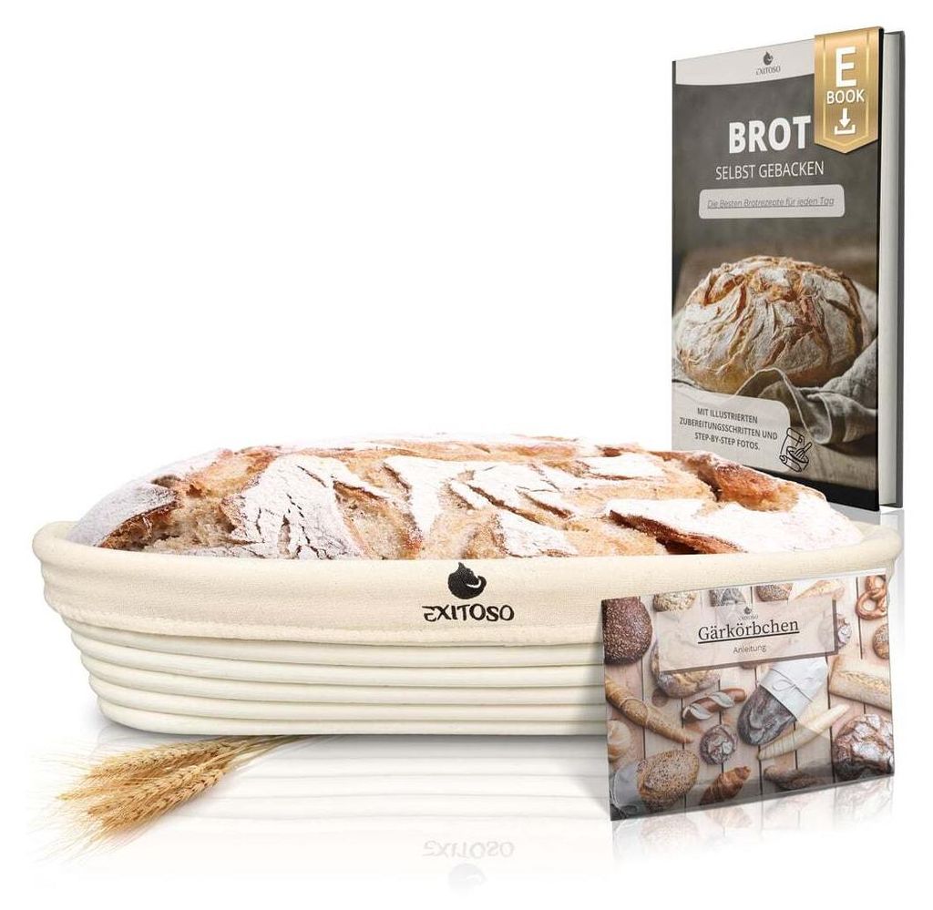 EXITOSO Gärkörbchen zum Brotbacken inkl. E-Book-Rezept - Ø Produktbild 