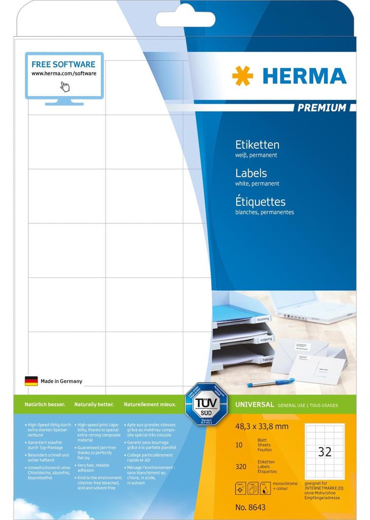HERMA Premium - papier - matný - permanentne samolepiaci - Obrázok produktu 