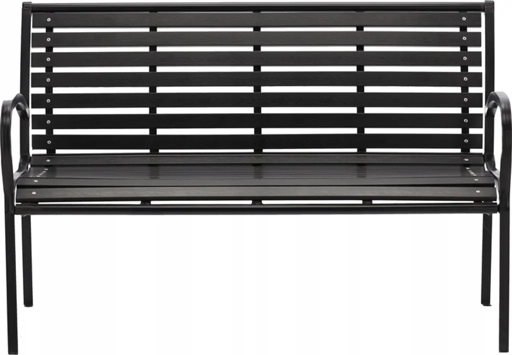 Banc de terrasse 125 cm noir imitation bois pour détente et repos